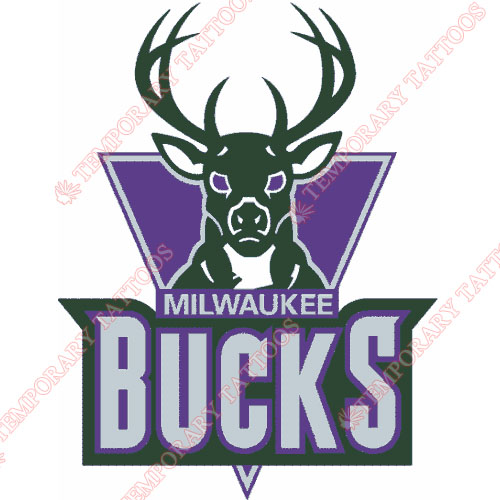 Milwaukee Bucks Customize Temporary Tattoos Stickers NO.1079